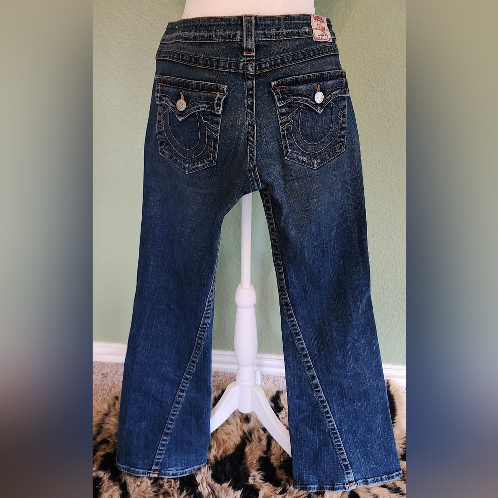 True Religion Joey "World Tour" Low Rise Flare Jeans Size 32